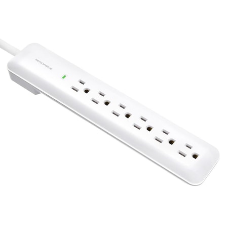 Monoprice Power Strip, Surge, 5-15R, 5-15P, 3 ft, White 9198